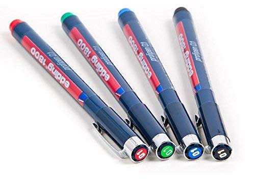 Edding Profipen 1800 Pigment Drawing Pen 0.1 mm Pack of 4 Black Blue Red Green - Image 2